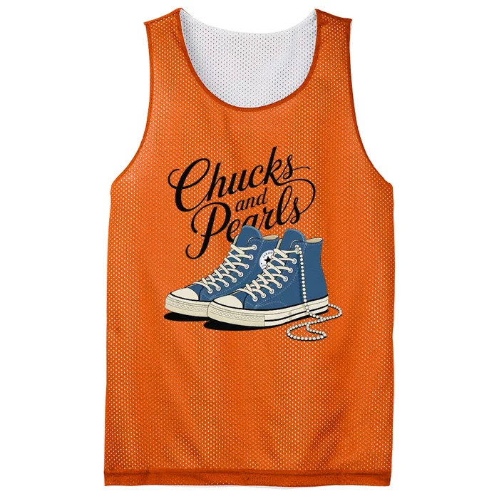 Chucks And Pearls For Ladies 2024 Gift Mesh Reversible Basketball Jersey Tank