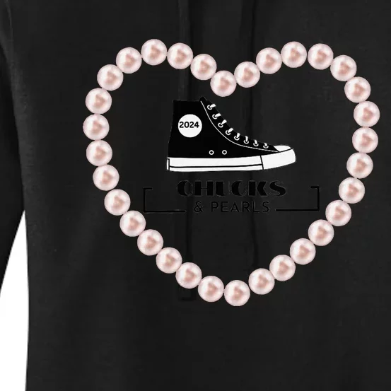 Chucks And Pearls 2024 V Neck Women's Pullover Hoodie