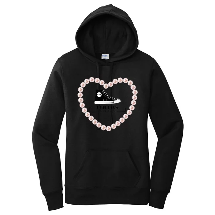 Chucks And Pearls 2024 V Neck Women's Pullover Hoodie