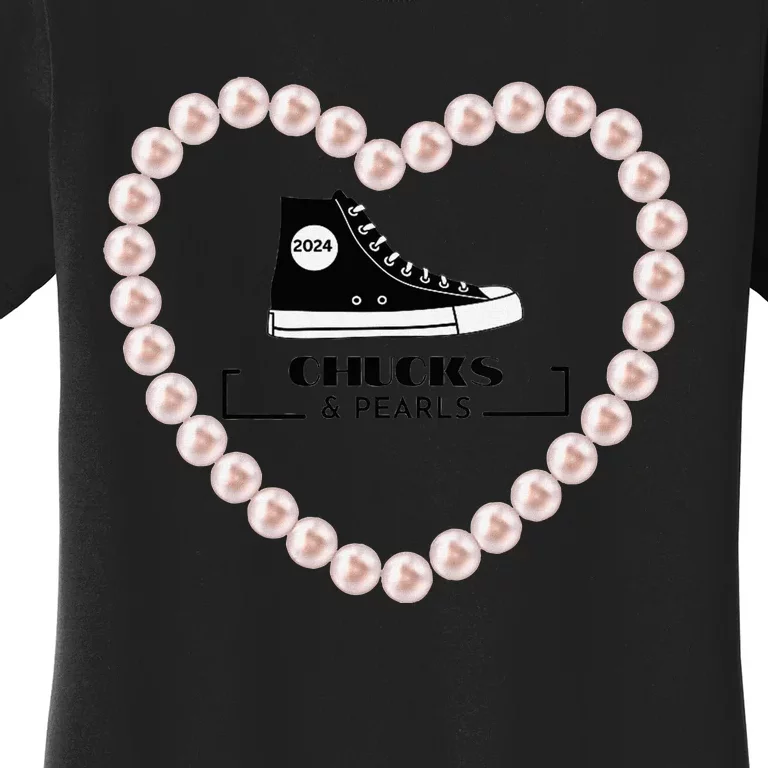 Chucks And Pearls 2024 V Neck Women's T-Shirt