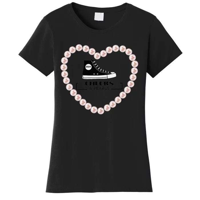 Chucks And Pearls 2024 V Neck Women's T-Shirt