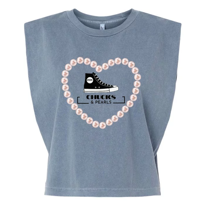 Chucks And Pearls 2024 V Neck Garment-Dyed Women's Muscle Tee