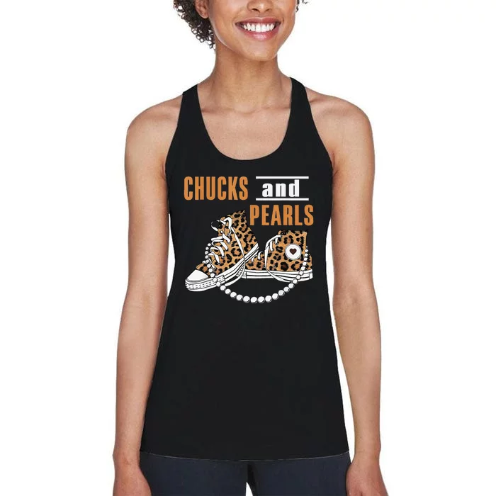 Chucks And Pearls Gift Women's Racerback Tank