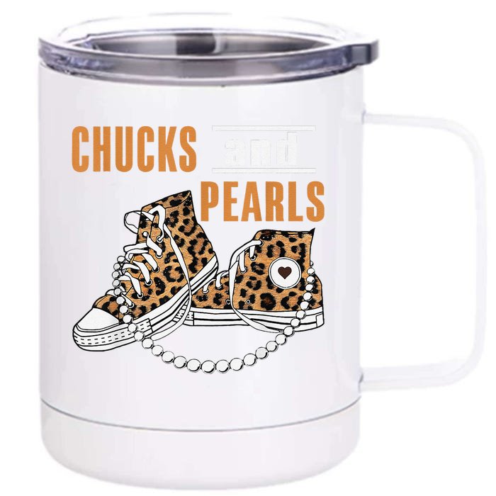 Chucks And Pearls Gift Front & Back 12oz Stainless Steel Tumbler Cup