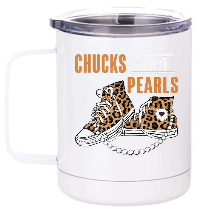 Chucks And Pearls Gift Front & Back 12oz Stainless Steel Tumbler Cup