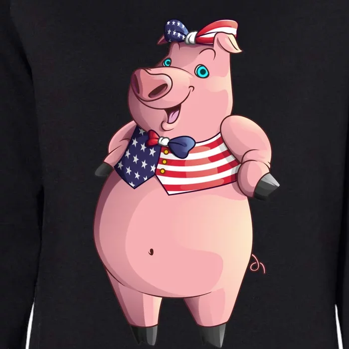 Cool American Pig Funny Pet Piggy United States Flag Gift Meaningful Gift Womens California Wash Sweatshirt