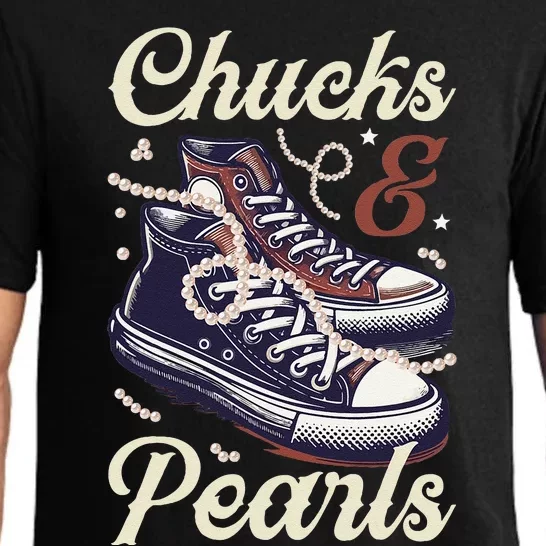 Chucks And Pearls Kamala 2024 Election Pajama Set