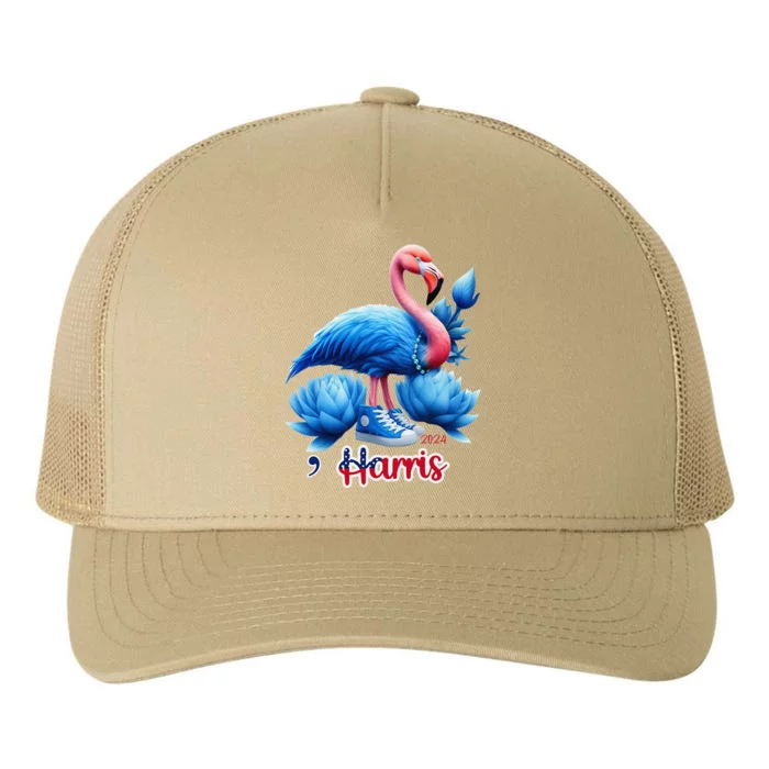 Chucks And Pearls Flamingo Harris Yupoong Adult 5-Panel Trucker Hat