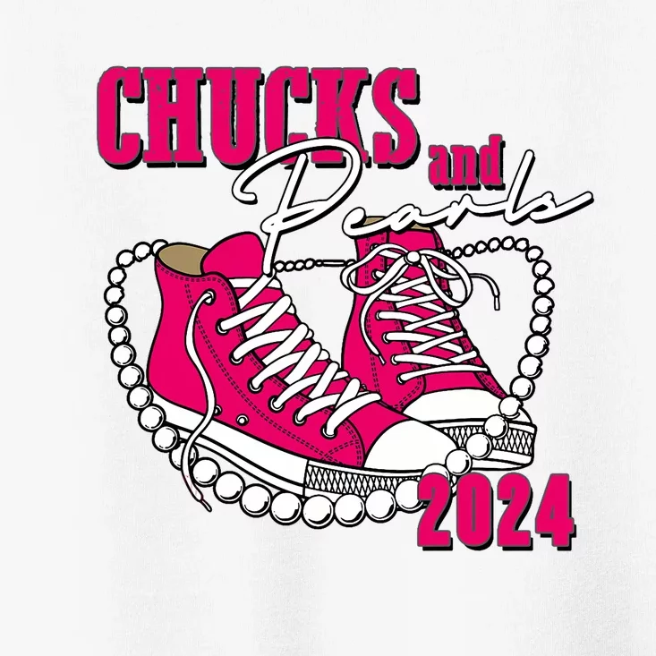 Chucks And Pearls IM With Her Kamala 2024 Toddler T-Shirt