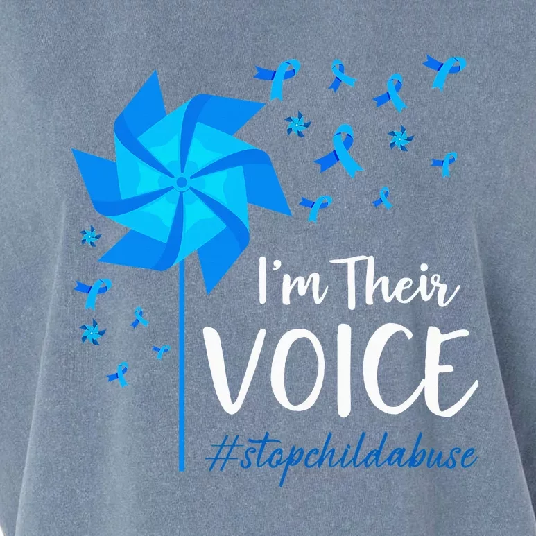 Child Abuse Prevention Awareness IM Their Voice Pinwheel Garment-Dyed Women's Muscle Tee