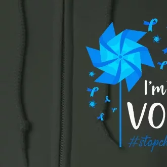 Child Abuse Prevention Awareness IM Their Voice Pinwheel Full Zip Hoodie