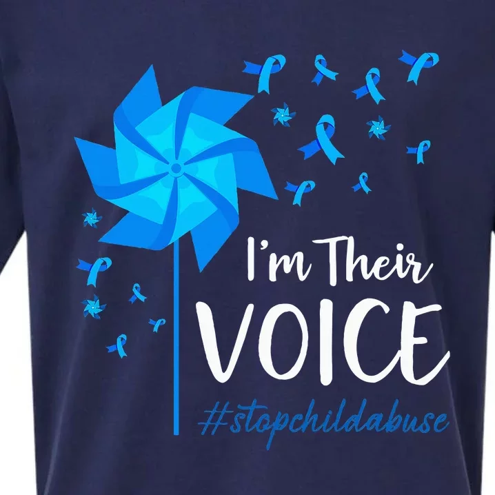 Child Abuse Prevention Awareness IM Their Voice Pinwheel Sueded Cloud Jersey T-Shirt