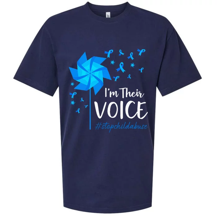 Child Abuse Prevention Awareness IM Their Voice Pinwheel Sueded Cloud Jersey T-Shirt