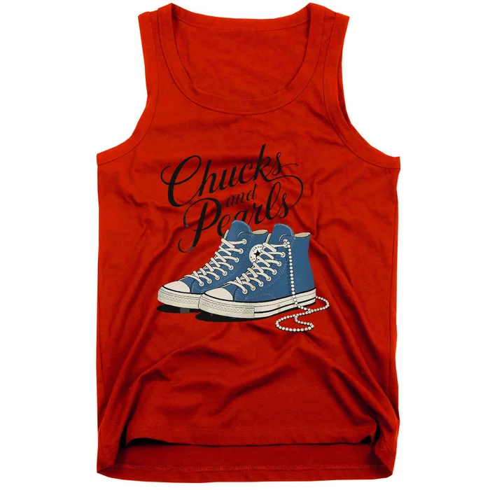 Chucks And Pearls For Ladies 2024 Tank Top