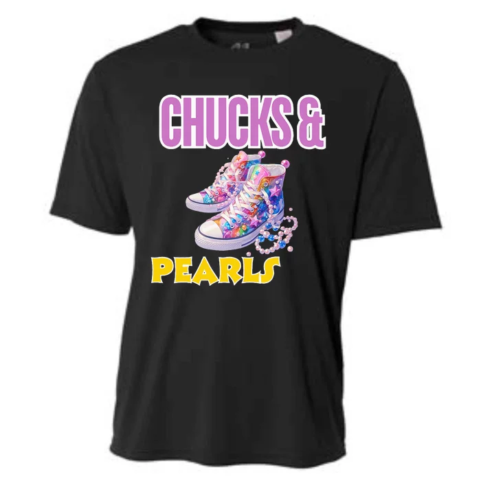 Chucks And Pearls Kamala Harris For President 2024 Cooling Performance Crew T-Shirt