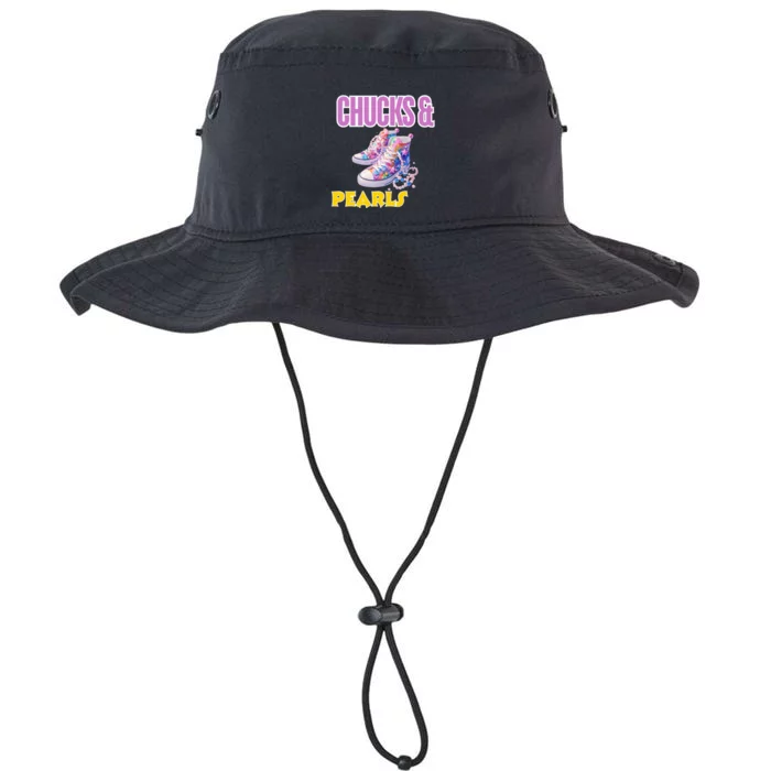 Chucks And Pearls Kamala Harris For President 2024 Legacy Cool Fit Booney Bucket Hat