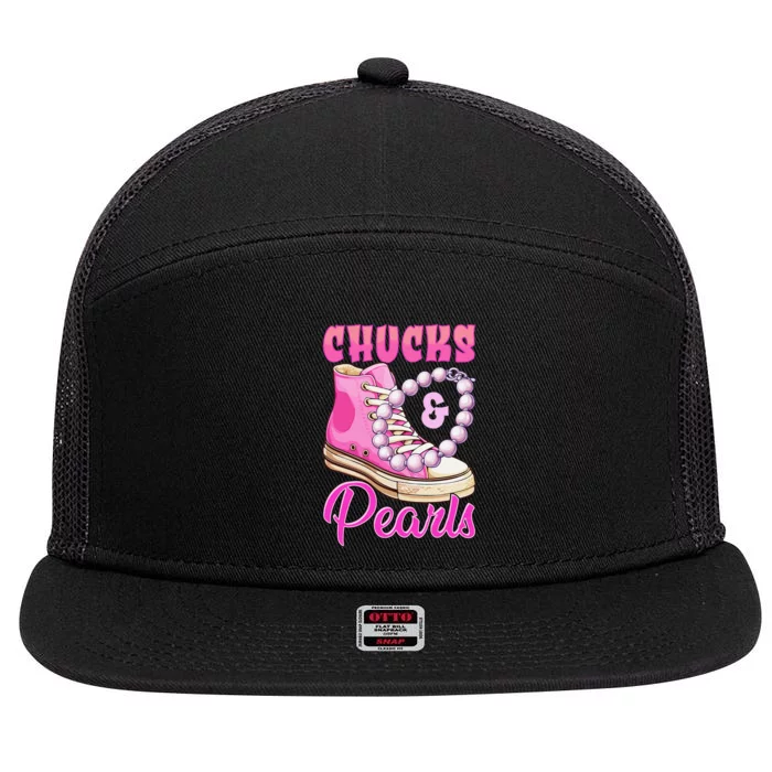 Chucks And Pearls 7 Panel Mesh Trucker Snapback Hat