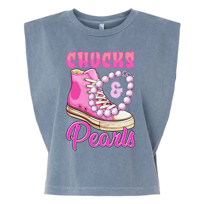 Chucks And Pearls Garment-Dyed Women's Muscle Tee