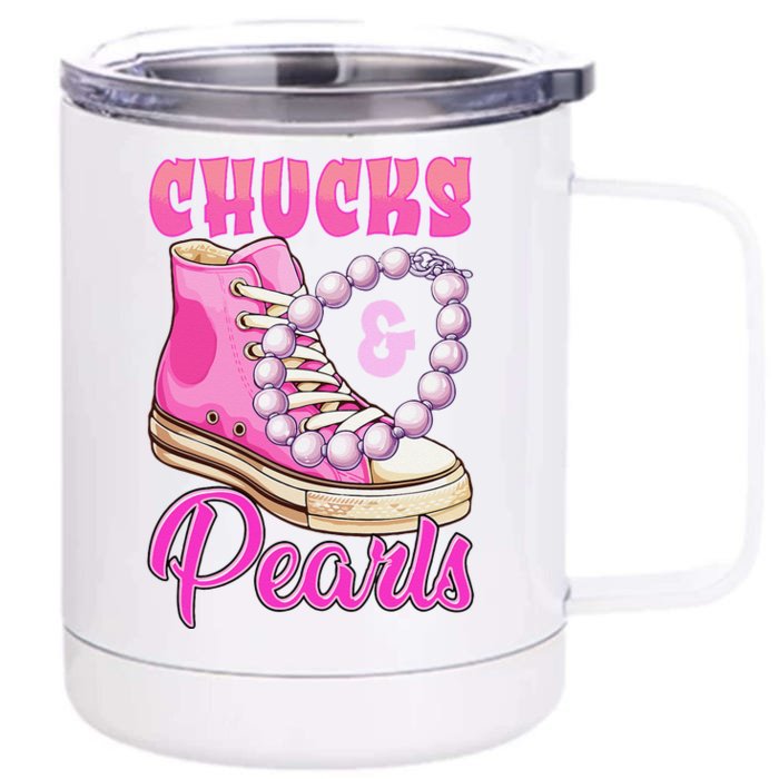 Chucks And Pearls Front & Back 12oz Stainless Steel Tumbler Cup