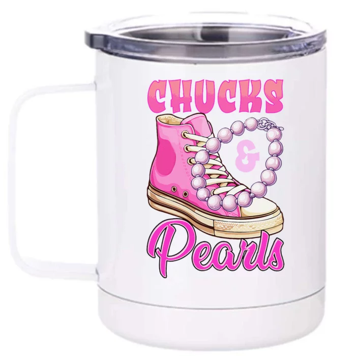 Chucks And Pearls Front & Back 12oz Stainless Steel Tumbler Cup