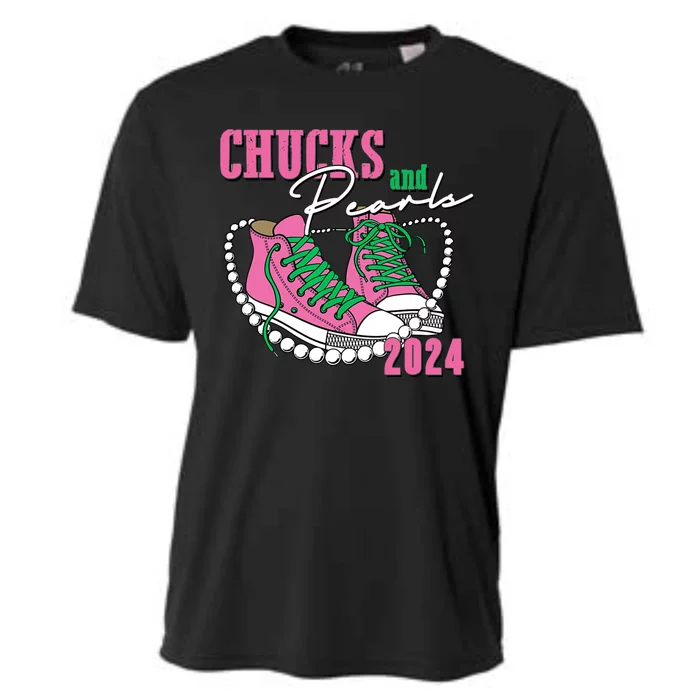 Chucks And Pearls Kamala Harris President 2024 Cooling Performance Crew T-Shirt