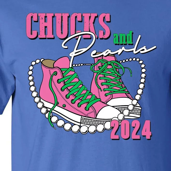 Chucks And Pearls Kamala Harris President 2024 Tall T-Shirt