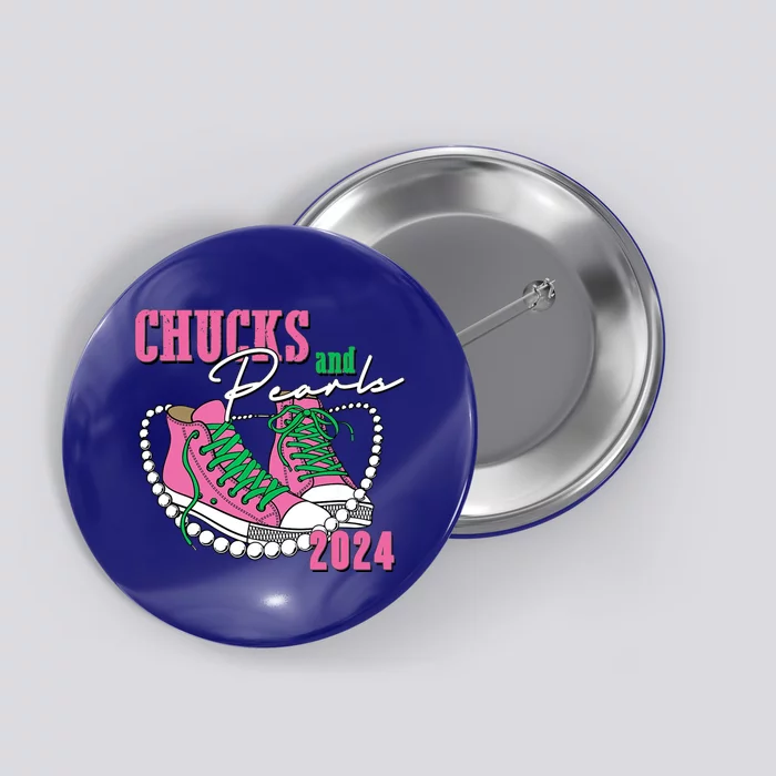 Chucks And Pearls Kamala Harris President 2024 Button