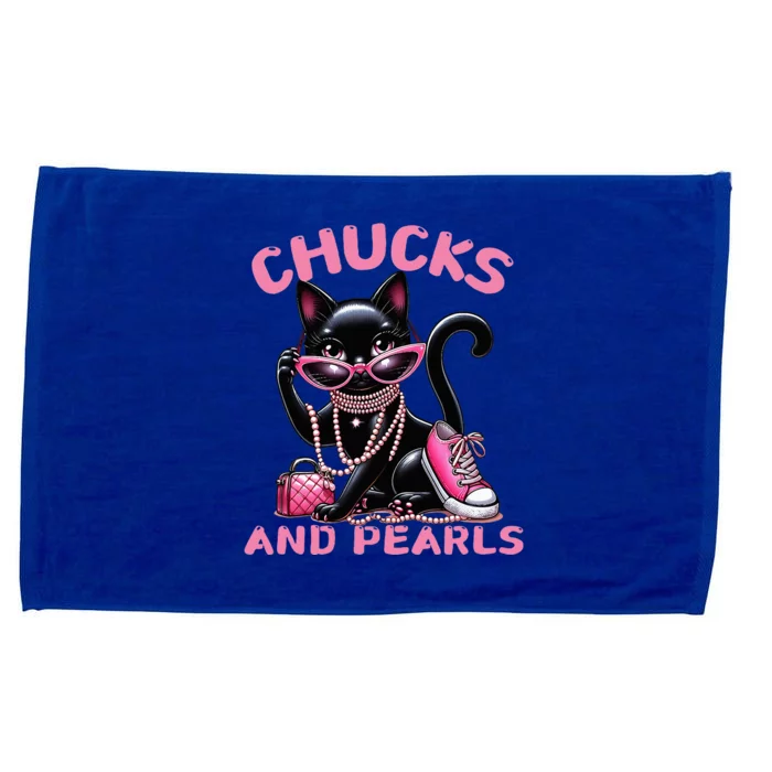 Chucks And Pearls FashionBeautiful Black Cat Microfiber Hand Towel