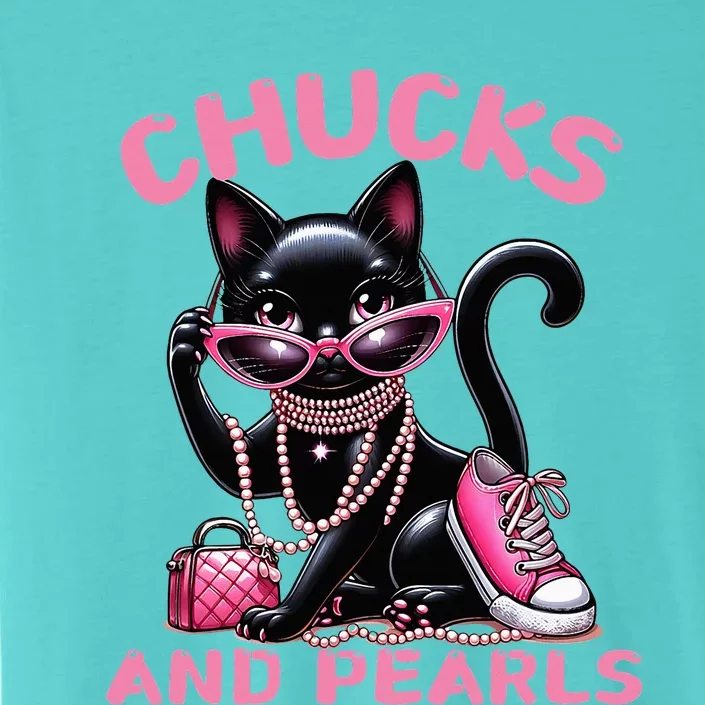 Chucks And Pearls FashionBeautiful Black Cat ChromaSoft Performance T-Shirt