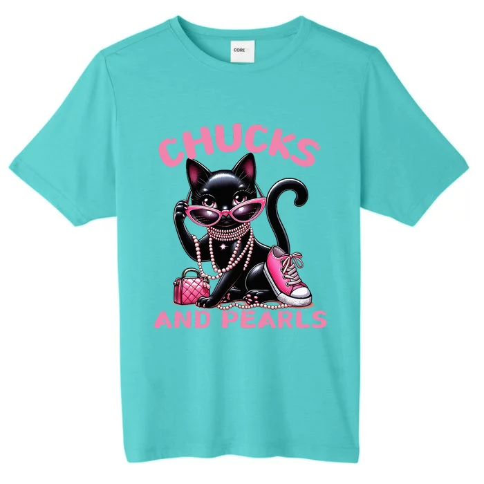 Chucks And Pearls FashionBeautiful Black Cat ChromaSoft Performance T-Shirt