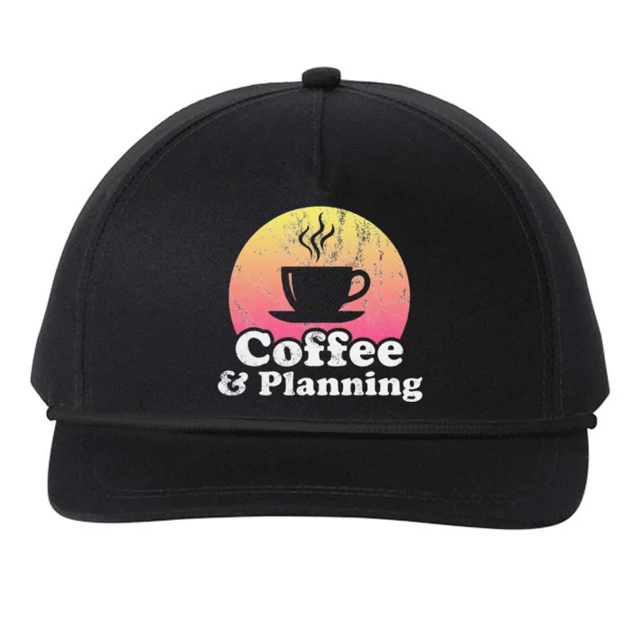 Coffee And Planning Snapback Five-Panel Rope Hat