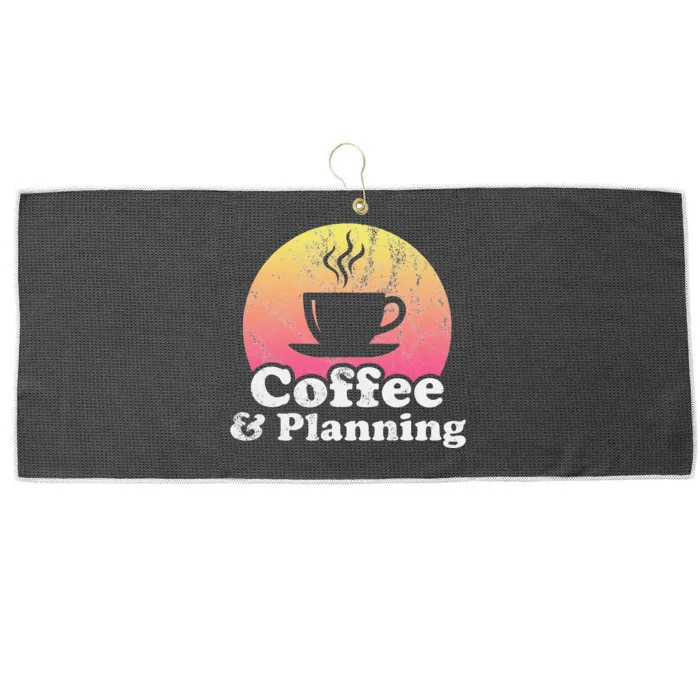 Coffee And Planning Large Microfiber Waffle Golf Towel