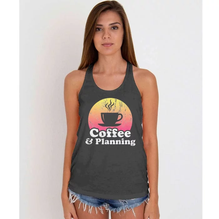 Coffee And Planning Women's Knotted Racerback Tank