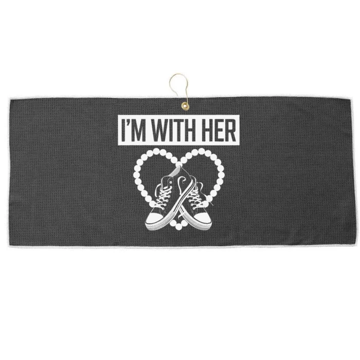 Chucks And Pearls Election 2024 IM With Her Kamala Large Microfiber Waffle Golf Towel