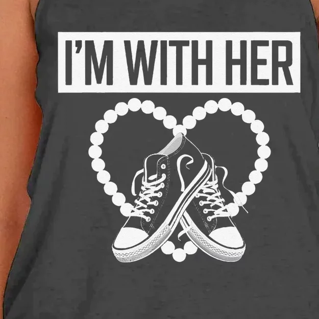 Chucks And Pearls Election 2024 IM With Her Kamala Women's Knotted Racerback Tank