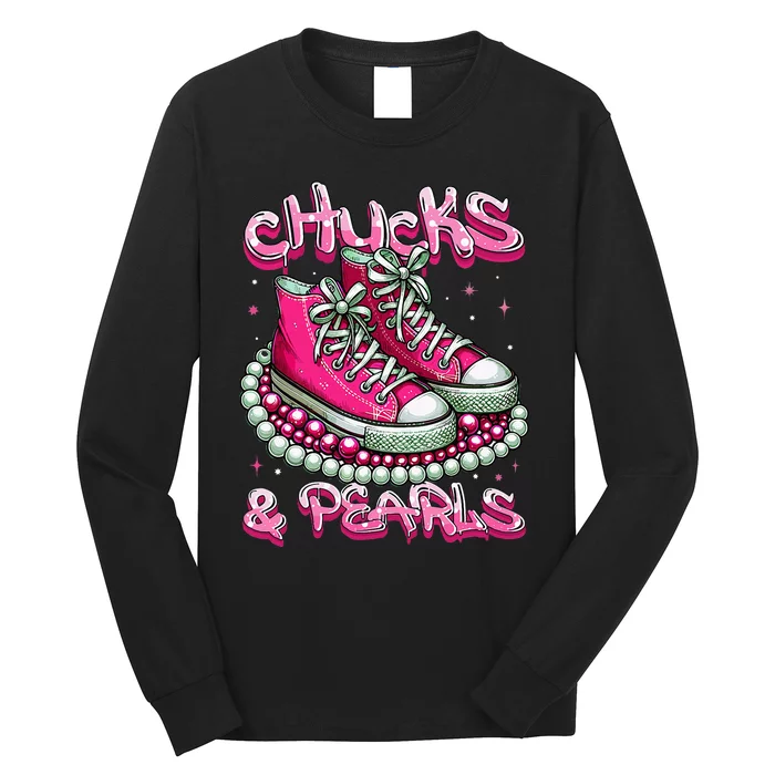 Chucks And Pearls Women 2024 Long Sleeve Shirt