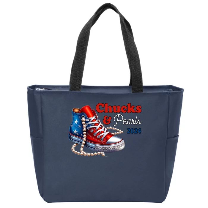 Chucks And Pearls Kamala Harris 2024 Usa Election Zip Tote Bag