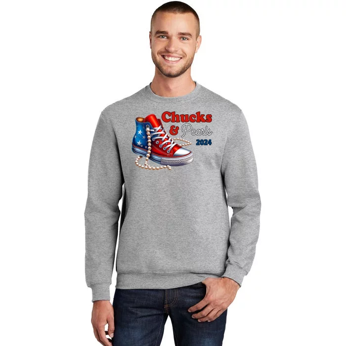 Chucks And Pearls Kamala Harris 2024 Usa Election Sweatshirt