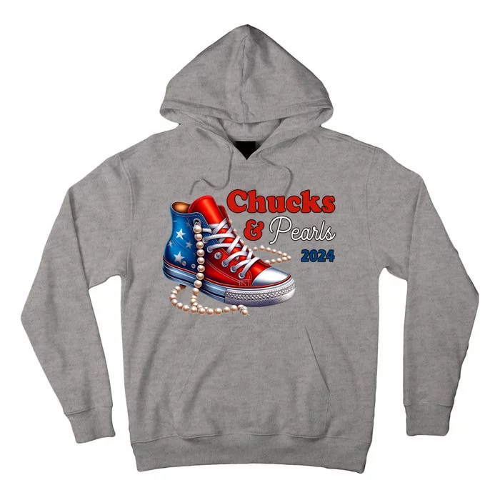 Chucks And Pearls Kamala Harris 2024 Usa Election Tall Hoodie