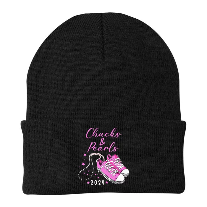 Chucks And Pearls 2024 Kamala Harris For President 47th Knit Cap Winter Beanie