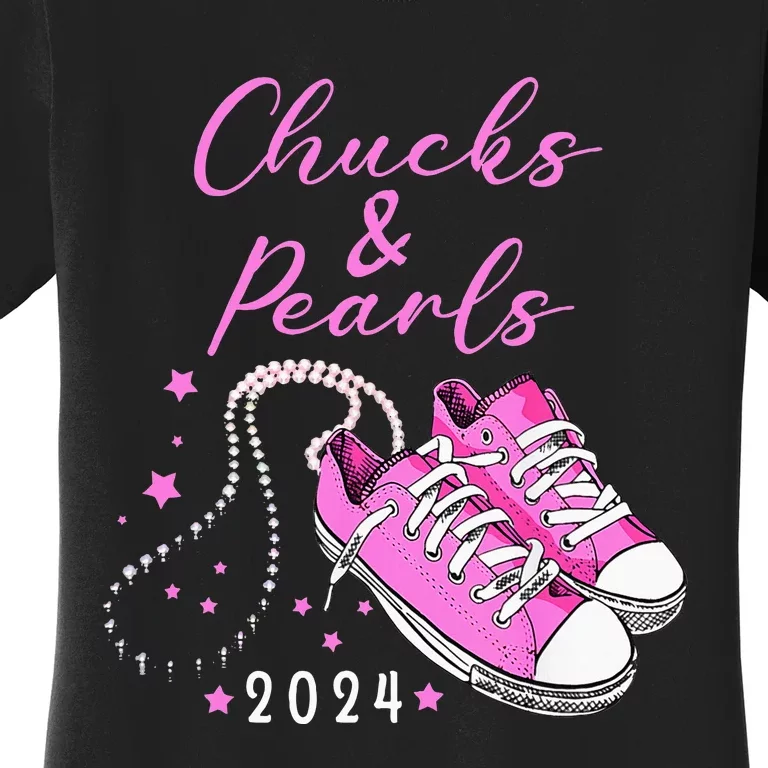 Chucks And Pearls 2024 Kamala Harris For President 47th Women's T-Shirt