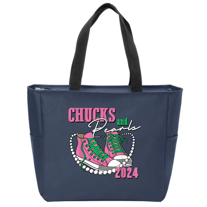 Chucks And Pearls IM With Her Kamala 2024 Zip Tote Bag