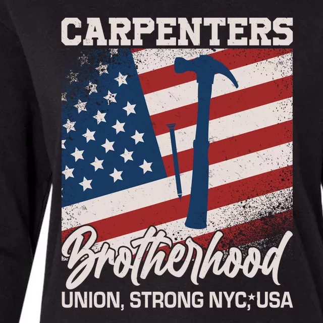 Capenters Brotherhood Union Strong NYC USA Womens Cotton Relaxed Long Sleeve T-Shirt