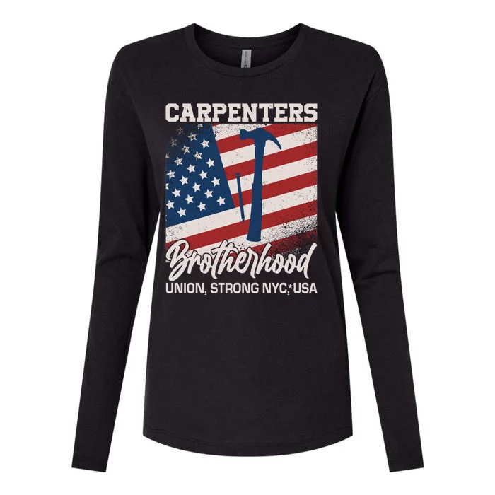 Capenters Brotherhood Union Strong NYC USA Womens Cotton Relaxed Long Sleeve T-Shirt