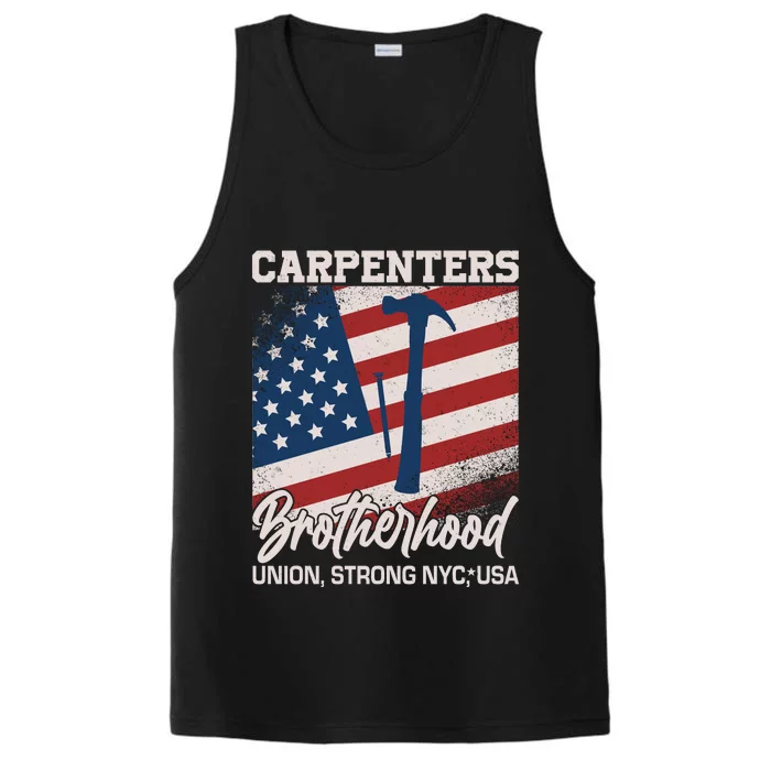 Capenters Brotherhood Union Strong NYC USA Performance Tank