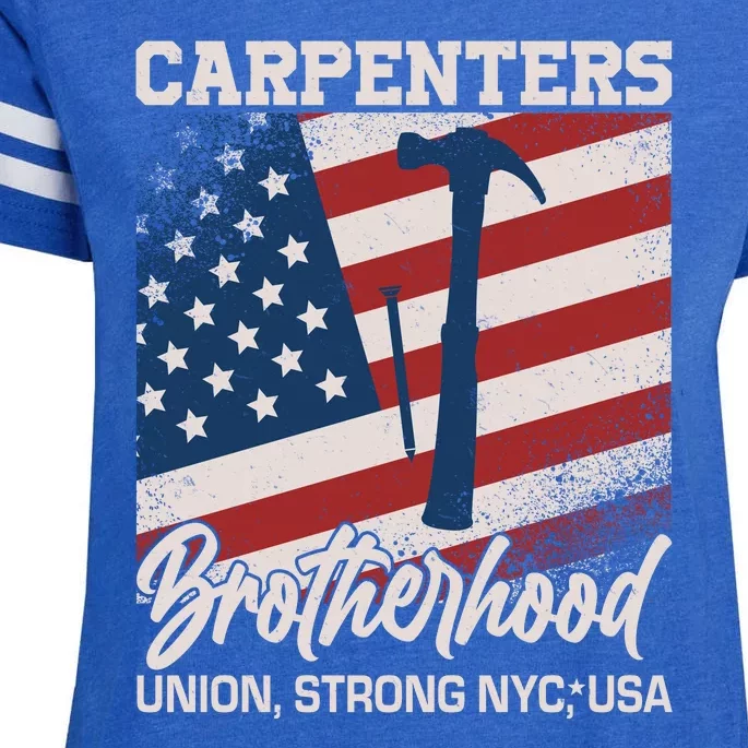 Capenters Brotherhood Union Strong NYC USA Enza Ladies Jersey Football T-Shirt