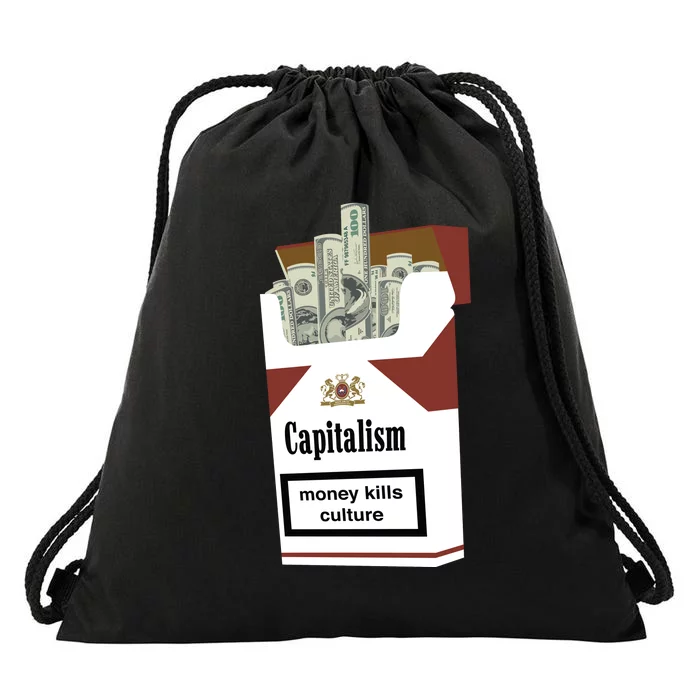 Capitalism Money Kills Culture Drawstring Bag