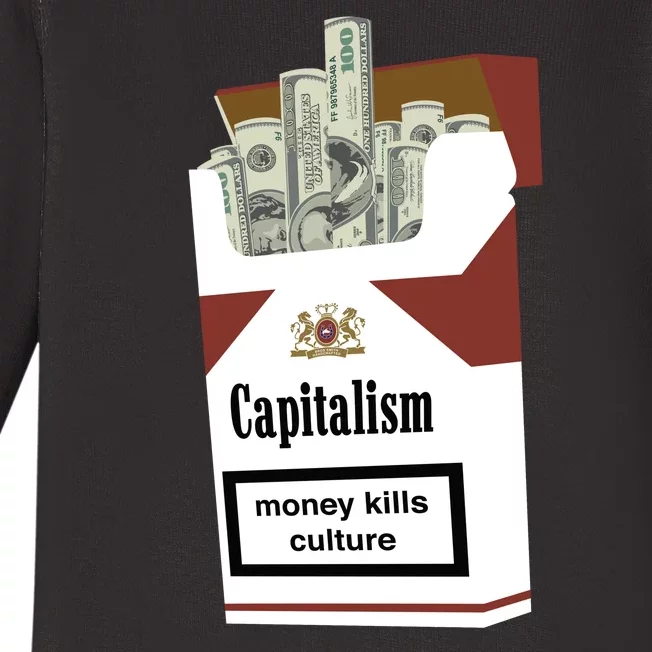 Capitalism Money Kills Culture Baby Long Sleeve Bodysuit