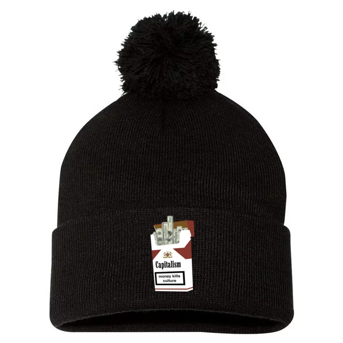 Capitalism Money Kills Culture Pom Pom 12in Knit Beanie