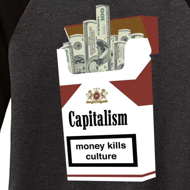 Capitalism Money Kills Culture Women's Tri-Blend 3/4-Sleeve Raglan Shirt